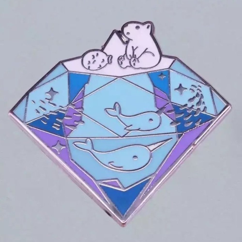 *50% OFF! Iceberg Polar Bear Narwhal pin glacier ice berg ocean save the bears